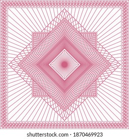 Imagen vectorial cuadrada de Guilloche sobre fondo blanco.