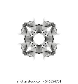 Square guilloche watermark template isolated on white.