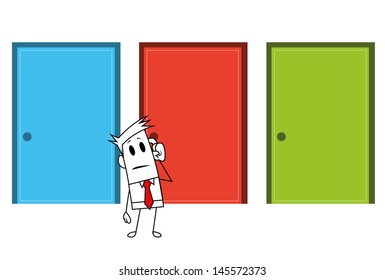 Square guy - choice the door