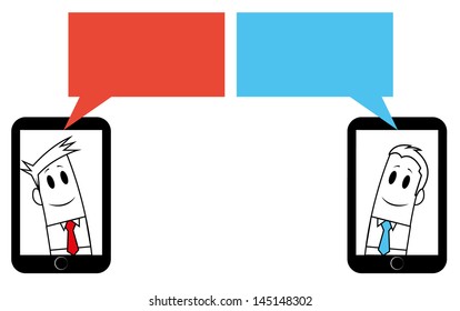Square guy - talking smart phone
