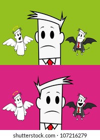 Square guy-angel and devil