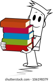 Square guy-book stack