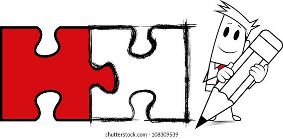 Square guy-Drawing "puzzle"