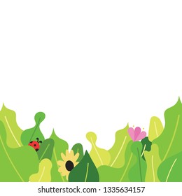 square half leaf frame for banners, invitations, social media posts, wallpaper and cards