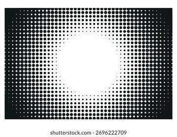 Square Halftone Dot Gradient Pattern – Retro Comic Style Dotted Texture Background for Graphic Design and Print Art