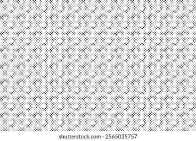 Square Halftone Pattern. Black and white square dot wallpaper. Retro pixelated backdrop. Anime or manga style comic overlay. Vector graphic design textured template