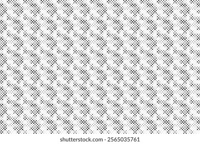 Square Halftone Pattern. Black and white square dot wallpaper. Retro pixelated backdrop. Anime or manga style comic overlay. Vector graphic design textured template