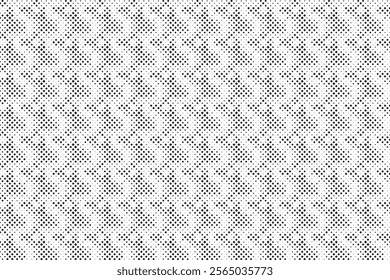 Square Halftone Pattern. Black and white square dot wallpaper. Retro pixelated backdrop. Anime or manga style comic overlay. Vector graphic design textured template