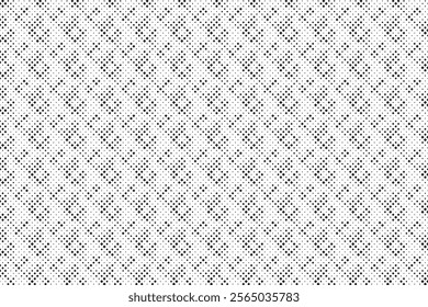 Square Halftone Pattern. Black and white square dot wallpaper. Retro pixelated backdrop. Anime or manga style comic overlay. Vector graphic design textured template