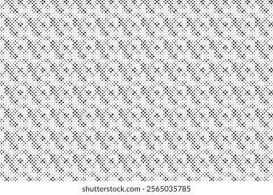 Square Halftone Pattern. Black and white square dot wallpaper. Retro pixelated backdrop. Anime or manga style comic overlay. Vector graphic design textured template