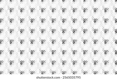 Square Halftone Pattern. Black and white square dot wallpaper. Retro pixelated backdrop. Anime or manga style comic overlay. Vector graphic design textured template