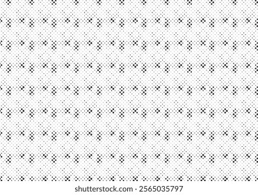 Square Halftone Pattern. Black and white square dot wallpaper. Retro pixelated backdrop. Anime or manga style comic overlay. Vector graphic design textured template