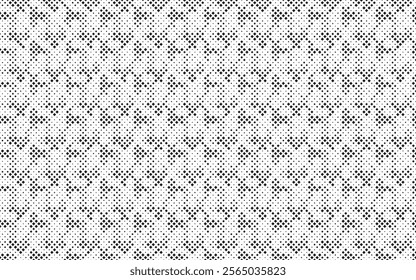 Square Halftone Pattern. Black and white square dot wallpaper. Retro pixelated backdrop. Anime or manga style comic overlay. Vector graphic design textured template