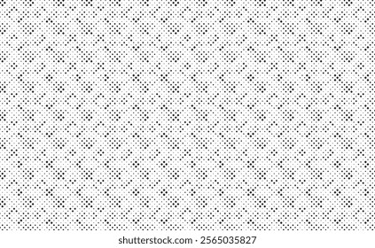 Square Halftone Pattern. Black and white square dot wallpaper. Retro pixelated backdrop. Anime or manga style comic overlay. Vector graphic design textured template