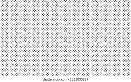 Square Halftone Pattern. Black and white square dot wallpaper. Retro pixelated backdrop. Anime or manga style comic overlay. Vector graphic design textured template