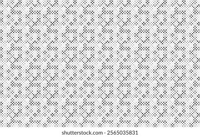 Square Halftone Pattern. Black and white square dot wallpaper. Retro pixelated backdrop. Anime or manga style comic overlay. Vector graphic design textured template