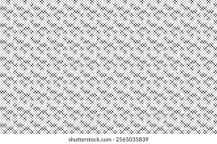 Square Halftone Pattern. Black and white square dot wallpaper. Retro pixelated backdrop. Anime or manga style comic overlay. Vector graphic design textured template