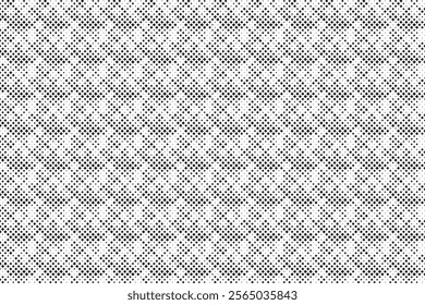 Square Halftone Pattern. Black and white square dot wallpaper. Retro pixelated backdrop. Anime or manga style comic overlay. Vector graphic design textured template