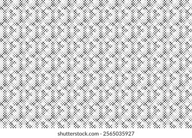 Square Halftone Pattern. Black and white square dot wallpaper. Retro pixelated backdrop. Anime or manga style comic overlay. Vector graphic design textured template