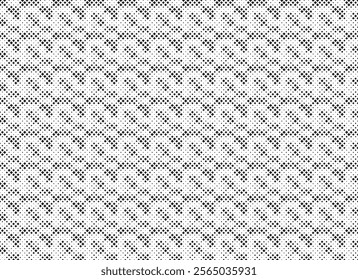 Square Halftone Pattern. Black and white square dot wallpaper. Retro pixelated backdrop. Anime or manga style comic overlay. Vector graphic design textured template