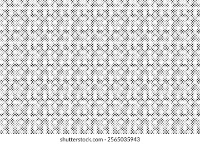 Square Halftone Pattern. Black and white square dot wallpaper. Retro pixelated backdrop. Anime or manga style comic overlay. Vector graphic design textured template