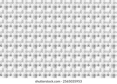 Square Halftone Pattern. Black and white square dot wallpaper. Retro pixelated backdrop. Anime or manga style comic overlay. Vector graphic design textured template