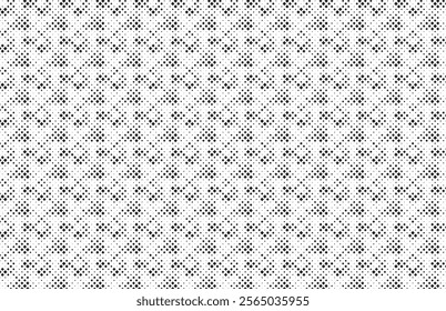 Square Halftone Pattern. Black and white square dot wallpaper. Retro pixelated backdrop. Anime or manga style comic overlay. Vector graphic design textured template