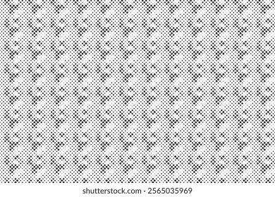 Square Halftone Pattern. Black and white square dot wallpaper. Retro pixelated backdrop. Anime or manga style comic overlay. Vector graphic design textured template