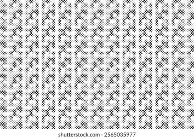 Square Halftone Pattern. Black and white square dot wallpaper. Retro pixelated backdrop. Anime or manga style comic overlay. Vector graphic design textured template