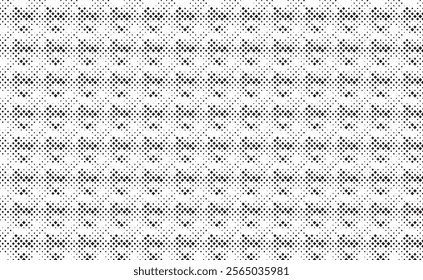 Square Halftone Pattern. Black and white square dot wallpaper. Retro pixelated backdrop. Anime or manga style comic overlay. Vector graphic design textured template