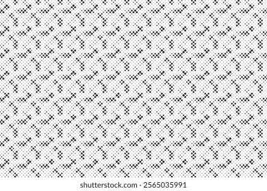 Square Halftone Pattern. Black and white square dot wallpaper. Retro pixelated backdrop. Anime or manga style comic overlay. Vector graphic design textured template