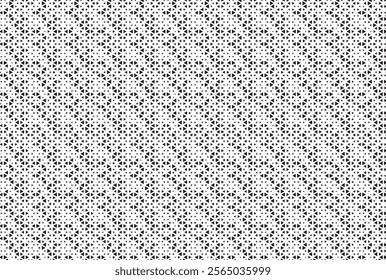 Square Halftone Pattern. Black and white square dot wallpaper. Retro pixelated backdrop. Anime or manga style comic overlay. Vector graphic design textured template