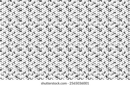 Square Halftone Pattern. Black and white square dot wallpaper. Retro pixelated backdrop. Anime or manga style comic overlay. Vector graphic design textured template