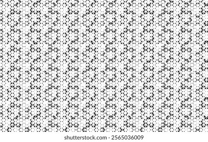 Square Halftone Pattern. Black and white square dot wallpaper. Retro pixelated backdrop. Anime or manga style comic overlay. Vector graphic design textured template