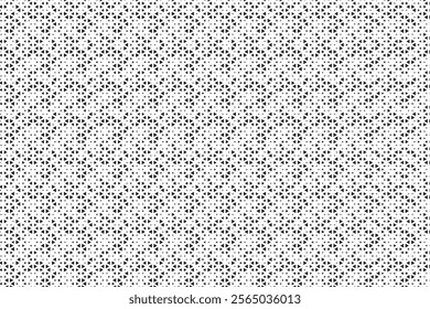 Square Halftone Pattern. Black and white square dot wallpaper. Retro pixelated backdrop. Anime or manga style comic overlay. Vector graphic design textured template