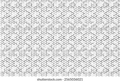 Square Halftone Pattern. Black and white square dot wallpaper. Retro pixelated backdrop. Anime or manga style comic overlay. Vector graphic design textured template