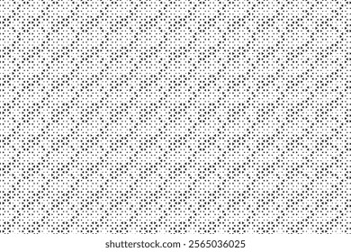 Square Halftone Pattern. Black and white square dot wallpaper. Retro pixelated backdrop. Anime or manga style comic overlay. Vector graphic design textured template