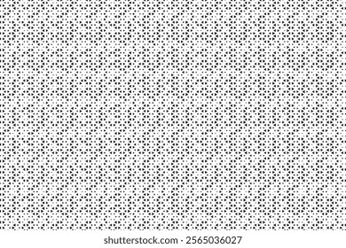 Square Halftone Pattern. Black and white square dot wallpaper. Retro pixelated backdrop. Anime or manga style comic overlay. Vector graphic design textured template