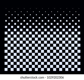 Square halftone pattern with gradient effect. Squares in black and white. Template for backgrounds and stylized textures. Horizontally seamless. 