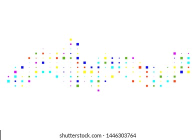 Square in halftone style colorful background. Square vector isolated in white. Usable for design background - Vector Illustration