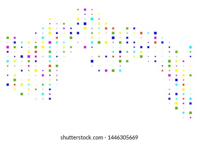 Square in halftone style colorful background. Square vector isolated in white. Usable for design background - Vector Illustration