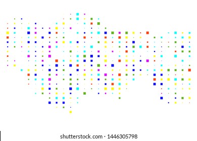 Square in halftone style colorful background. Square vector isolated in white. Usable for design background - Vector Illustration