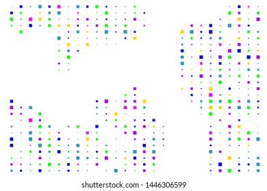 Square in halftone style colorful background. Square vector isolated in white. Usable for design background - Vector Illustration
