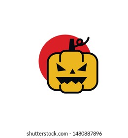 square halloween icon logo design vector