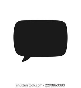 Square Hand Drawn Comics Style Speech Bubbles Silhouette Icon. Simple Flat Vector Illustration.