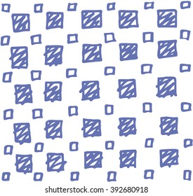 square hand drawn patterns.Vector Illustration