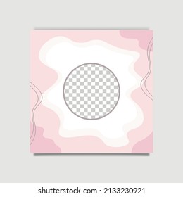 Square hand drawn vector social media posts template.