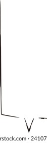 Square handwritten speech bubble frame, slim marker style
