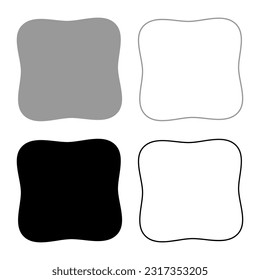 Rounded square contour outline shape soft smooth Vector Image