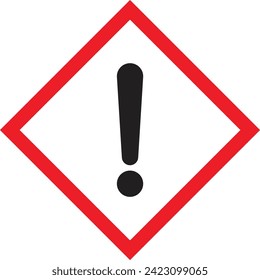 Square hazard caution sign . Exclamation mark sign . Attention danger sign . Vector illustration